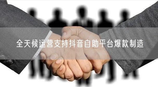 全天候运营支持抖音自助平台爆款制造