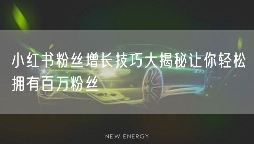 小红书粉丝增长技巧大揭秘让你轻松拥有百万粉丝
