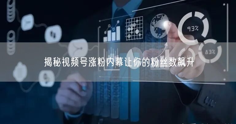 揭秘视频号涨粉内幕让你的粉丝数飙升