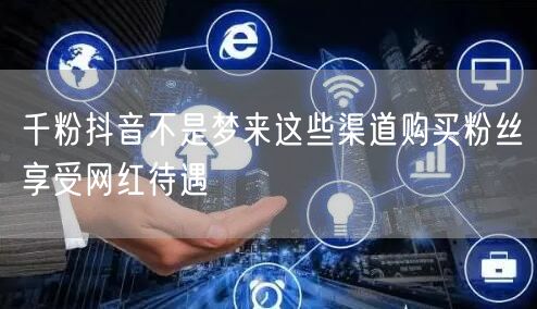 千粉抖音不是梦来这些渠道购买粉丝享受网红待遇