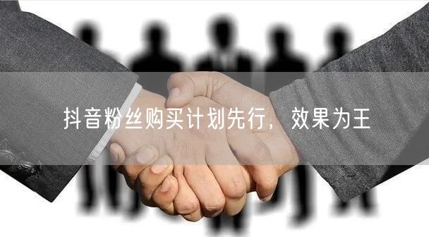 抖音粉丝购买计划先行，效果为王